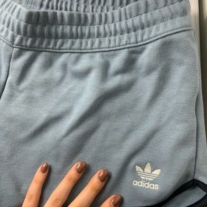 Adidas Women’s Grey/Blue Sweat Shorts M